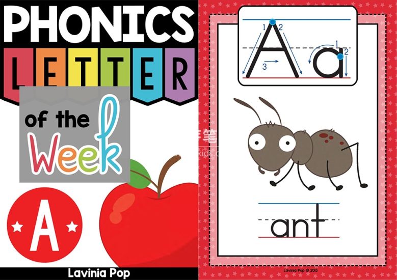 自然拼读全套2000多页《Phonics Letter of the week》26字母书高清可打印PDF绘本,百度云网盘下载!_小萌芽笔记