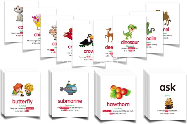 超赞的九个主题共700张英语闪卡!每张都含配图、音标、例句和中文翻译!可下载打印,百度云网盘下载!_小萌芽笔记