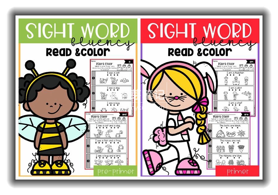 Sight Word Fluency Read and Color 图片1
