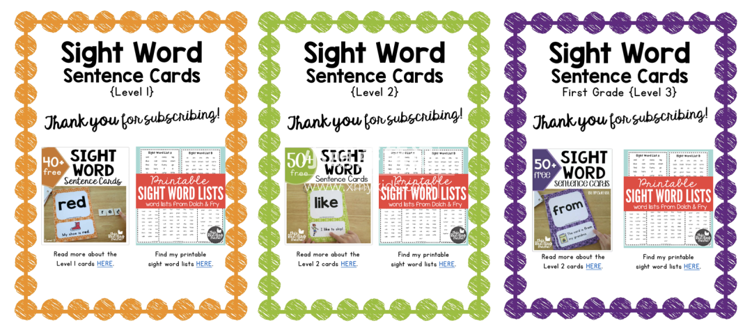 Sight Word Sentence Cards 图片4 Sight Word Sentence Cards 图片3